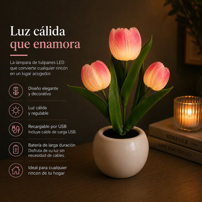 Lámpara LED de Tulipanes Recargable