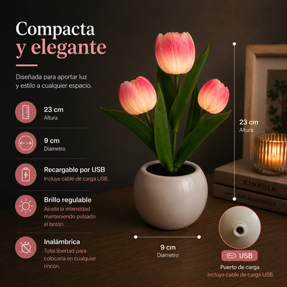 Lámpara LED de Tulipanes Recargable